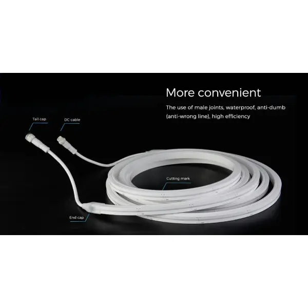 Гнучкий неон COLORS 24V IP67 9,6W 520Lm 3000K 5м (NMS1217-PLUS-WW) - фото №4