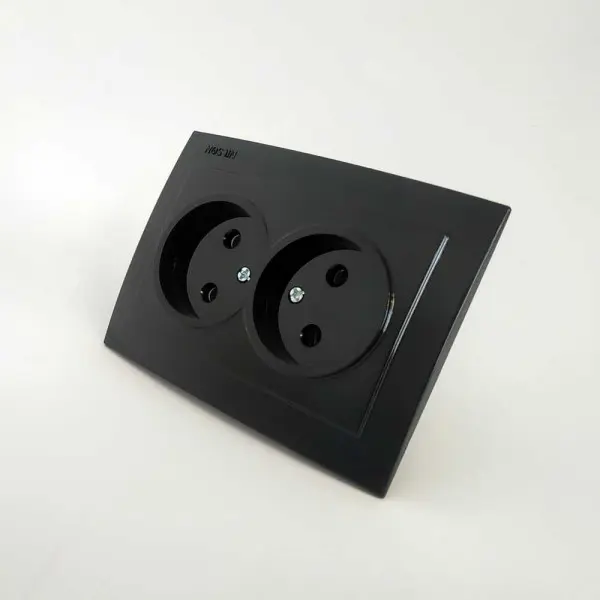 Розетка Nilson Touran черная 2-я без заземления ( 24221024 )