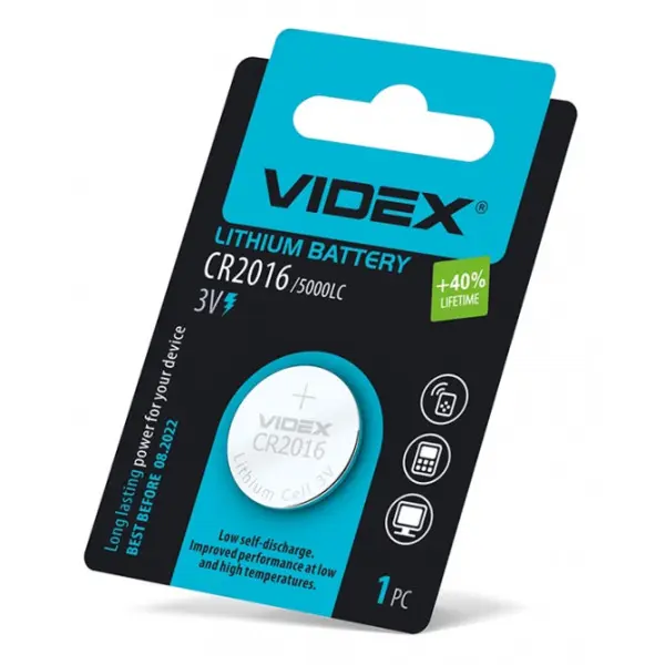 Літієва батарея Videx CR2016 (CR2016 1B) 1 шт
