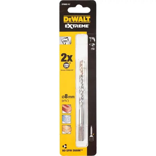 Твердосплавное сверло по бетону DeWALT DT6682 Extreme 8х120/80мм - фото №1