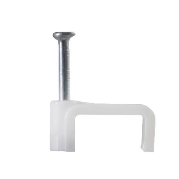 Кабельная скоба Аско-Укрем 12мм плоска белая 100шт (A0150030022)