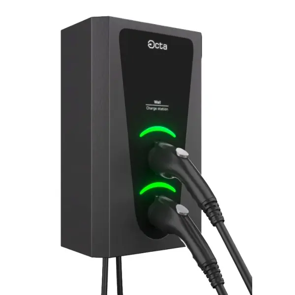 Однофазная зарядная станция для электромобилей Octa Energy W214-C2-C2 Wall на 14кВт с 2 портами (Type 2 Type 2) Однофазная зарядная станция для электромобилей Octa Energy W214-C2-C2 Wall на 14кВт с 2 портами (Type 2 Type 2)