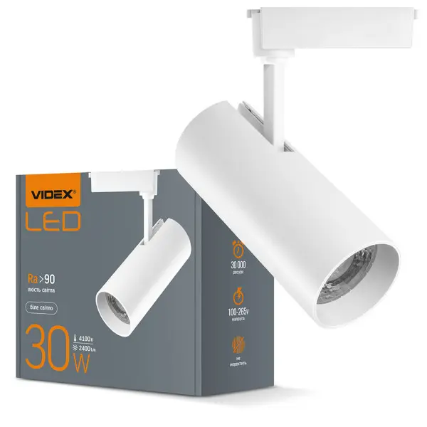 Трековый LED светильник Videx 30Вт 4100K (VL-TR04-304W) белый - фото №5