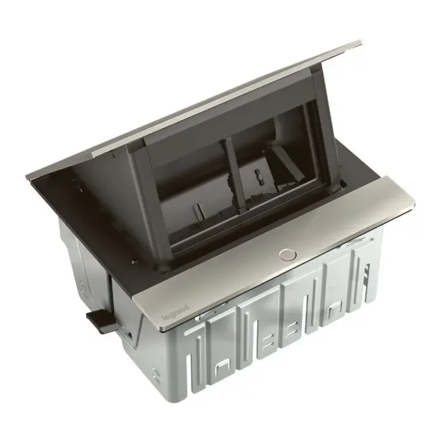 Лючок із висувним блоком Legrand на 4 модулі (654800) нержавіюча сталь - фото №1