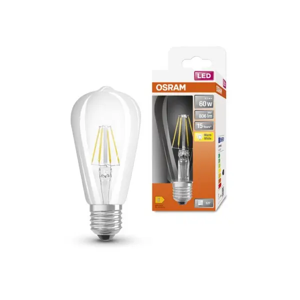 Светодиодная лампочка Osram 4058075434400 LED E27 1x6.5W 2700K 806Lm IP20 - фото №1 Светодиодная лампочка Osram 4058075434400 LED E27 1x6.5W 2700K 806Lm IP20 - фото №1