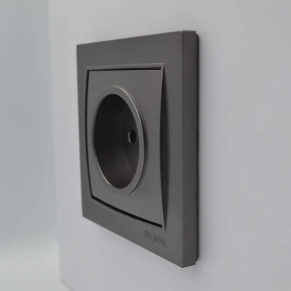 Розетка Nilson Thor антрацит 1-на без заземлення ( 27161015 ) - фото №2