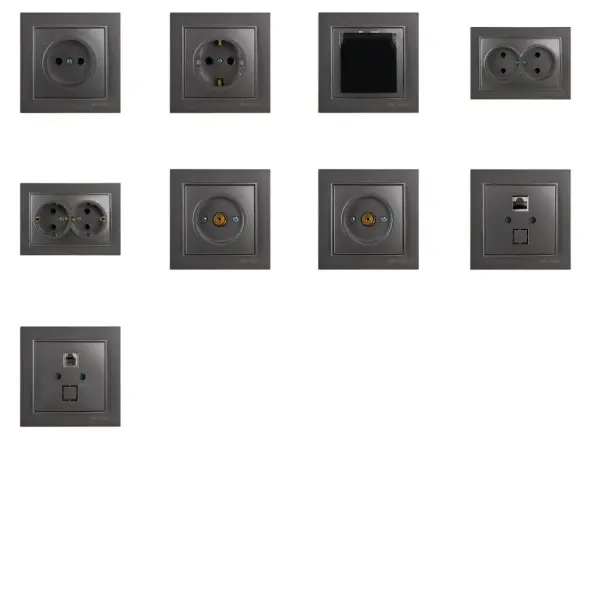 Розетка Nilson Thor антрацит 1-на без заземлення ( 27161015 ) - фото №4