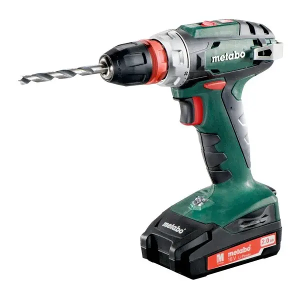 Аккумуляторный шуруповерт-дрель Metabo BS 18 Quick (602217870) 18В 2x2Ah (с З/У и 9 угловыми насадквми в комплекте)