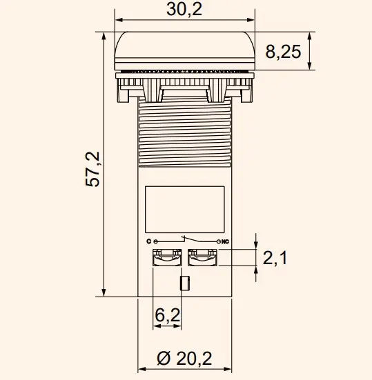 Моноблочная утопленная кнопка ETI 004771474 ECF-11-B (1NO+1NC синяя) - фото №1