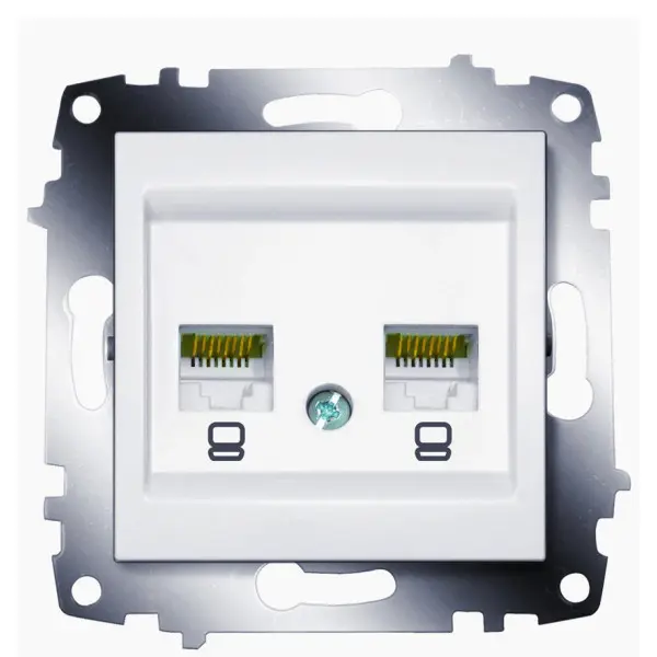 Двойная розетка ABB Cosmo 619-010200-248 cat.6 (белая)