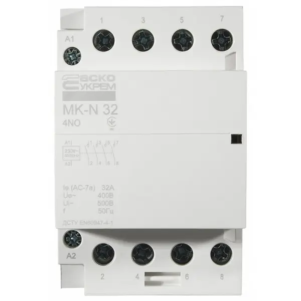 Модульный контактор Аско-Укрем MK-N 4P 32A 4NO (A0040030032) - фото №1 Модульный контактор Аско-Укрем MK-N 4P 32A 4NO (A0040030032) - фото №1