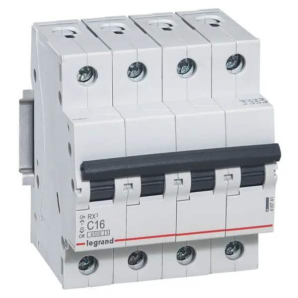 Захисний вимикач RX³ 4,5кА 32А 4п C, Legrand Захисний вимикач RX³ 4,5кА 32А 4п C, Legrand