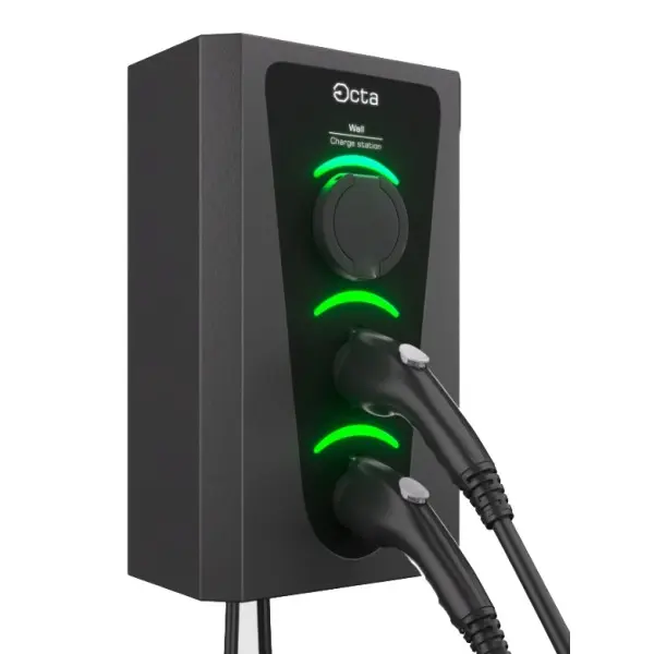 Однофазна зарядна станція для електромобілів Octa Energy W322-C2-C2-C2 Wall на 22кВт із 3 портами (Type 2 Type 2 Type 2) - фото №2