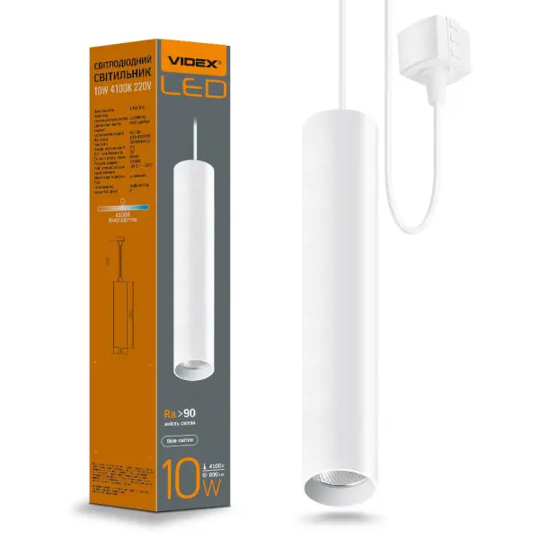 Подвесной трековый светильник Videx 10Вт 4100K (VL-ST-10034W) белый - фото №1