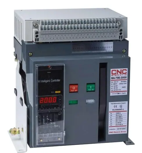 Стаціонарний повітряний автоматичний вимикач CNC BA79E-2000 630А 3P 415В 80кА з електронним блоком керування (Б00029006)