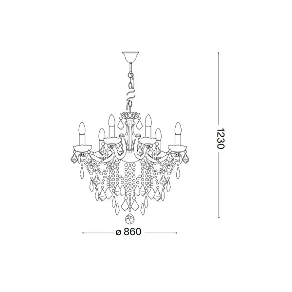 Люстра Ideal Lux 75181 Florian E14 18x40W IP20 золотая - фото №1 Люстра Ideal Lux 75181 Florian E14 18x40W IP20 золотая - фото №1