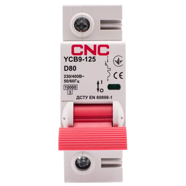 Автоматический выключатель CNC YCB9-125 1Р 80А 10kA D
