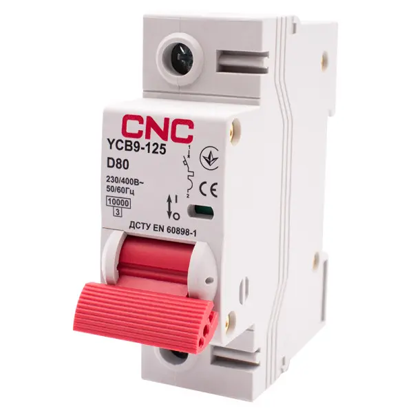 Автоматический выключатель CNC YCB9-125 1Р 80А 10kA D - фото №1