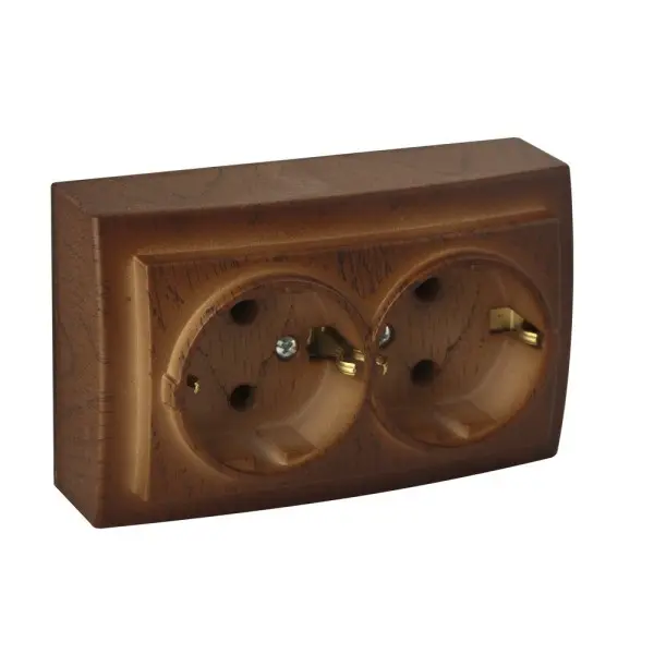 Розетка Nilson Themis орех 2-я с заземлением ( 26271025 )