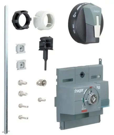 Поворотна подовжена ручка Hager HXB031H з можливістю блокування x250 IP55 Поворотна подовжена ручка Hager HXB031H з можливістю блокування x250 IP55