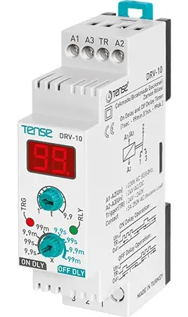 Регулируемый цифровой таймер задержки включения и выключения Tense DRV-10 0,1 сек – 99 минут с триггером Регулируемый цифровой таймер задержки включения и выключения Tense DRV-10 0,1 сек – 99 минут с триггером