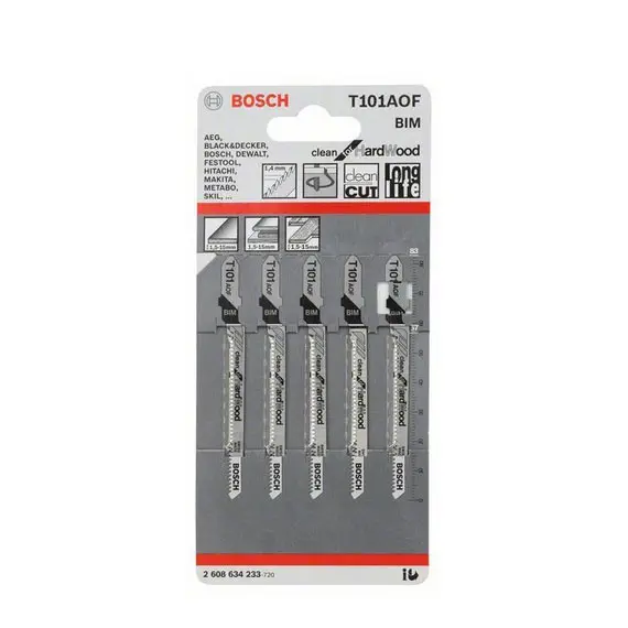 Лобзиковые пилки Bosch Т101AOF (5шт) Лобзиковые пилки Bosch Т101AOF (5шт)