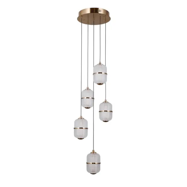 Подвесной светильник, люстра Italux PND-34375-5-HBR Alani LED 5x28W 3000K 2184Lm IP20 золотой