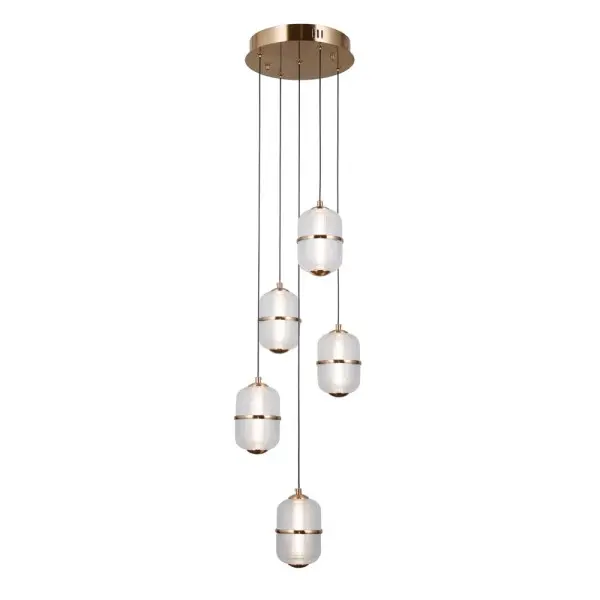 Подвесной светильник, люстра Italux PND-34375-5-HBR Alani LED 5x28W 3000K 2184Lm IP20 золотой - фото №3