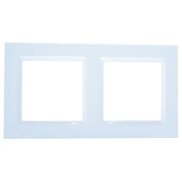Рамка подвійна горизонтальна Simon 10 біла - фото №1