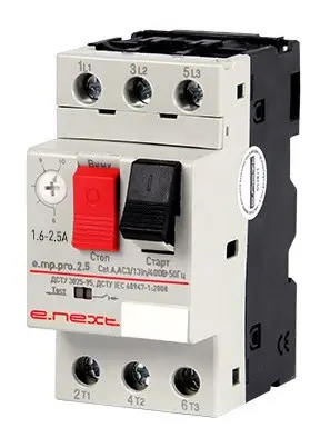 Автомат захисту двигуна E.Next e.mp.pro.2.5 1,6-2,5А Автомат захисту двигуна E.Next e.mp.pro.2.5 1,6-2,5А