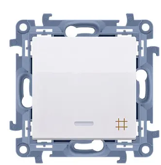 Одинарний перехресний вимикач з підсвічуванням Kontakt Simon Simon 10 CW7L.01/11 (білий)