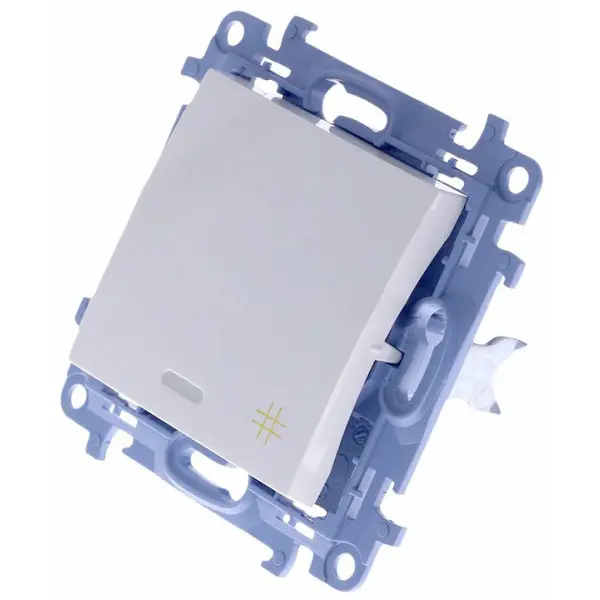 Одинарний перехресний вимикач з підсвічуванням Kontakt Simon Simon 10 CW7L.01/11 (білий) - фото №1