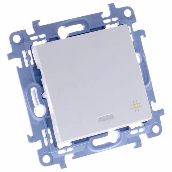 Одинарний перехресний вимикач з підсвічуванням Kontakt Simon Simon 10 CW7L.01/11 (білий) - фото №2