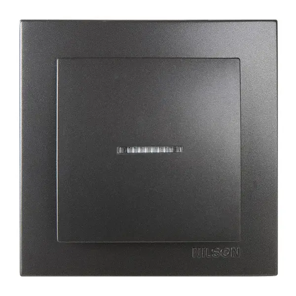 Выключатель Nilson Touran антрацит 1кл с подсветкой ( 24161002 )