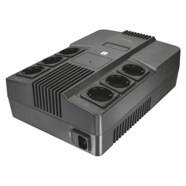 Источник бесперебойного питания Trust 23326_TRUST Maxxon 800ВА UPS with 6 standard wall power outlets BLACK Источник бесперебойного питания Trust 23326_TRUST Maxxon 800ВА UPS with 6 standard wall power outlets BLACK