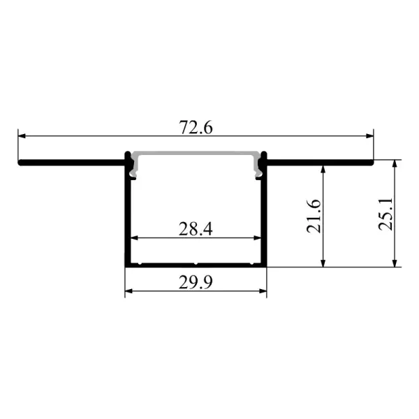 LED-профиль врезной под штукатурку, 3 метра (ЛПШ28_3) - фото №2 LED-профиль врезной под штукатурку, 3 метра (ЛПШ28_3) - фото №2