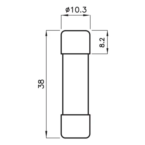 Предохранитель ETI 002625031 CH 10x38 gR-PV 10A 900V (50kA) - фото №1