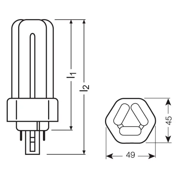 КЛЛ Osram Dulux T/E 18W/840 GX24Q-2 (4050300342221) - фото №1 КЛЛ Osram Dulux T/E 18W/840 GX24Q-2 (4050300342221) - фото №1