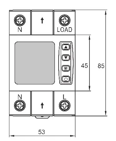 Однофазне реле контролю напруги та струму Promfactor FRVA1-63A - фото №2
