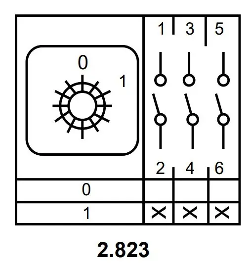 Пакетний перемикач Аско-Укрем ПКП Е9 2.823 A0110010019 (1-0 3 полюси) - фото №7