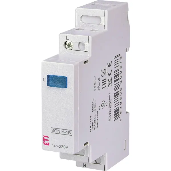 Однофазний індикатор наявності напруги ETI 002471555 SON H-1B (1x синій)