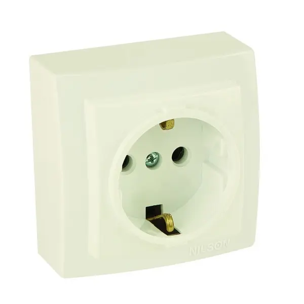 Розетка Nilson Themis кремова 1-на з заземленням ( 26121017 )