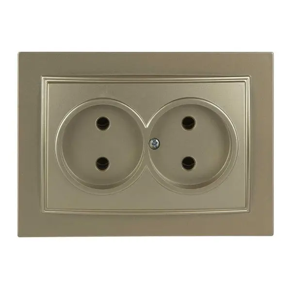 Розетка Nilson Thor золото 2-на без заземлення ( 27151024 )