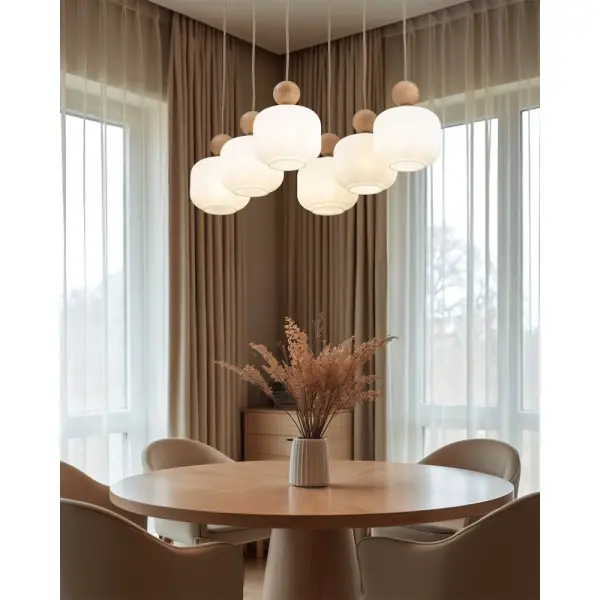Подвесной светильник, люстра TK Lighting 11052 Ballo E14 6x10W IP20 бежевый - фото №4 Подвесной светильник, люстра TK Lighting 11052 Ballo E14 6x10W IP20 бежевый - фото №4