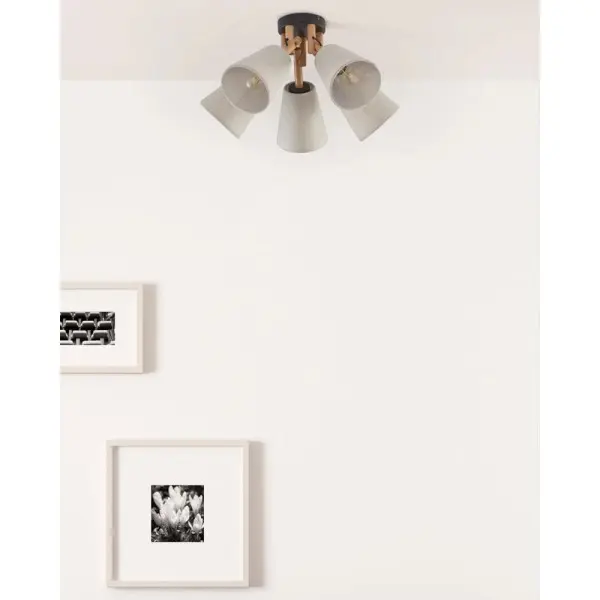Люстра TK Lighting 575 Vaio E27 5x15W IP20 бежевая - фото №1