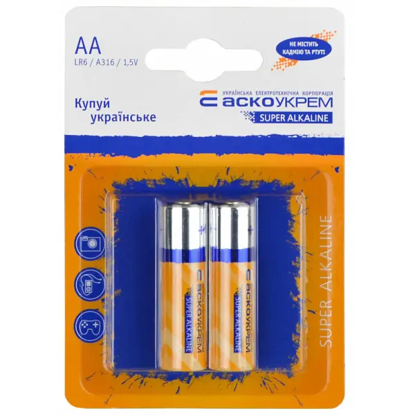 Батарейка щелочная Аско-Укрем AА.LR6.BL2 (блистер 2шт)
