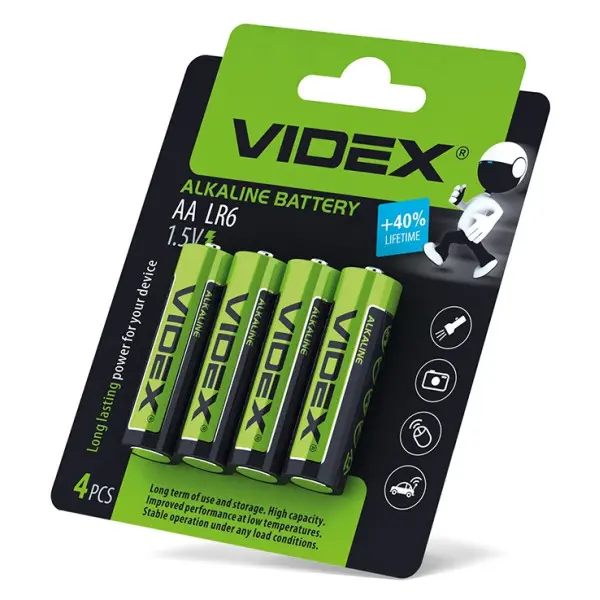 Сольова батарея Videx LR6 AA (LR6/AA 4pcs BC) 4 шт