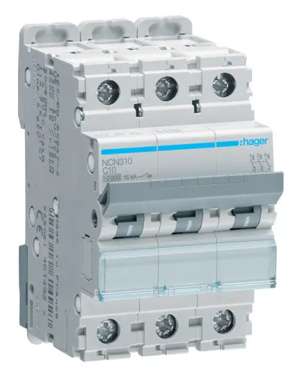 Автовимикач NCN310 (3р, С, 10А) Hager