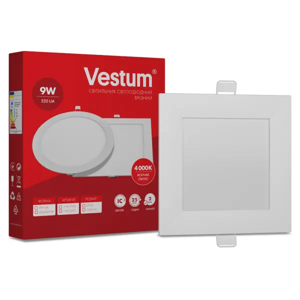 Встраиваемый светильник Vestum 1-VS-5203 9Вт 4000K - фото №2