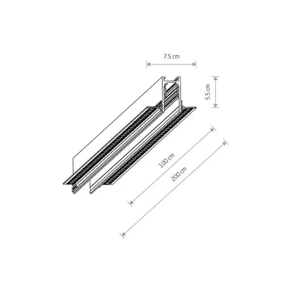 Магнітний шинопровід врізний Nowodvorski 10156 LVM Recessed Track 1m IP20 Bl - фото №1